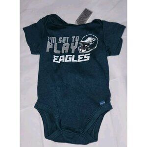 PHILADELPHIA EAGLES Size 0-3 Mos. one Piece Green gerber I'M SET TO PLAY......A1